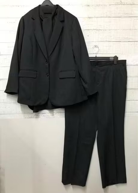  new goods *5L! black series! ribbon Thai blouse attaching pants suit 3 point set! formal also *t474