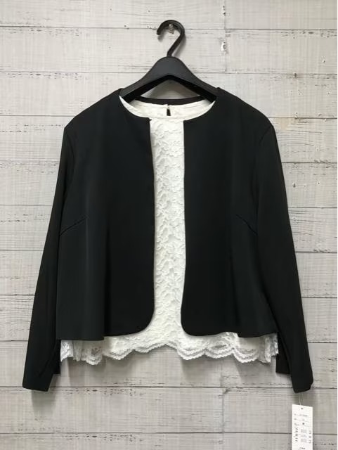 新品 LL 黒系フォーマルスーツ3点セット ロングスカートおしゃれスーツ