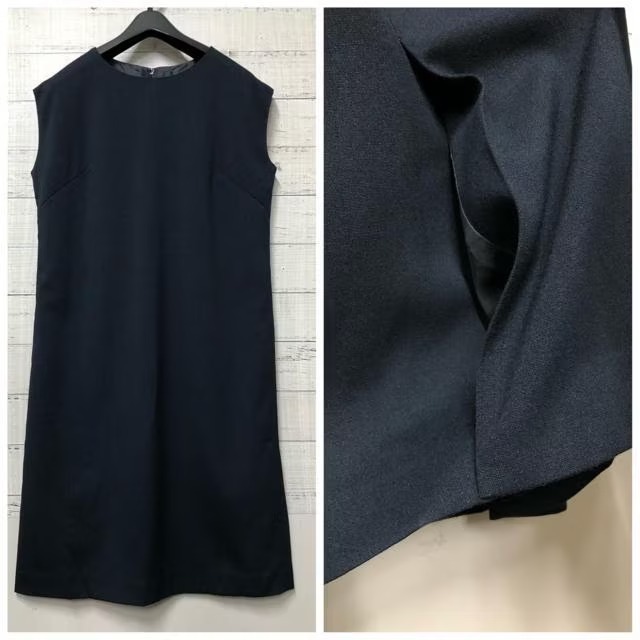 新品 L 紺系 着回しスーツ3点セット ワンピース・セミワイドパンツ