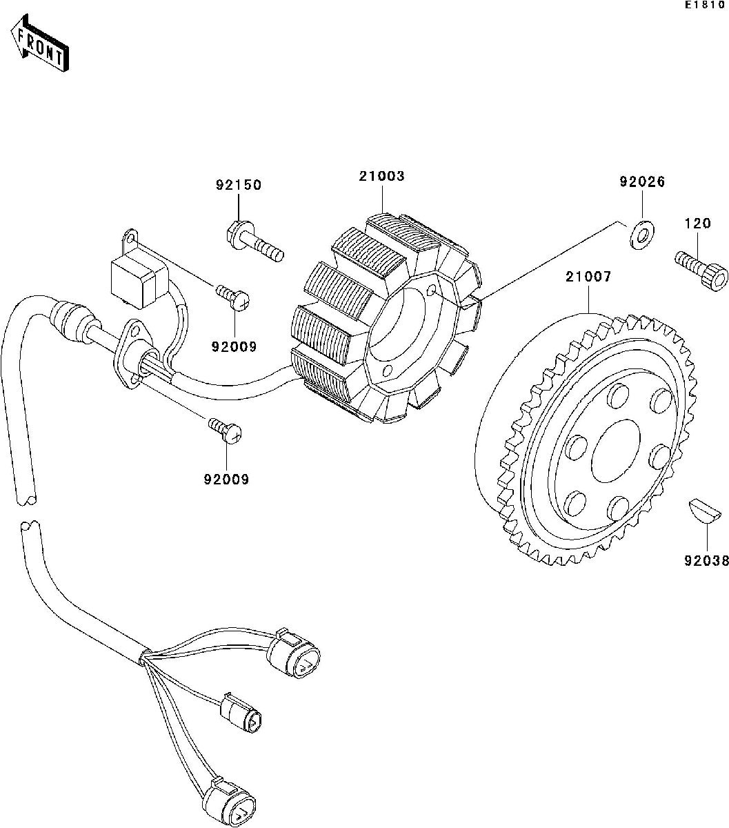 Kawasaki 900STX'01 OEM section (Generator) parts Used [K5050-43]_画像3