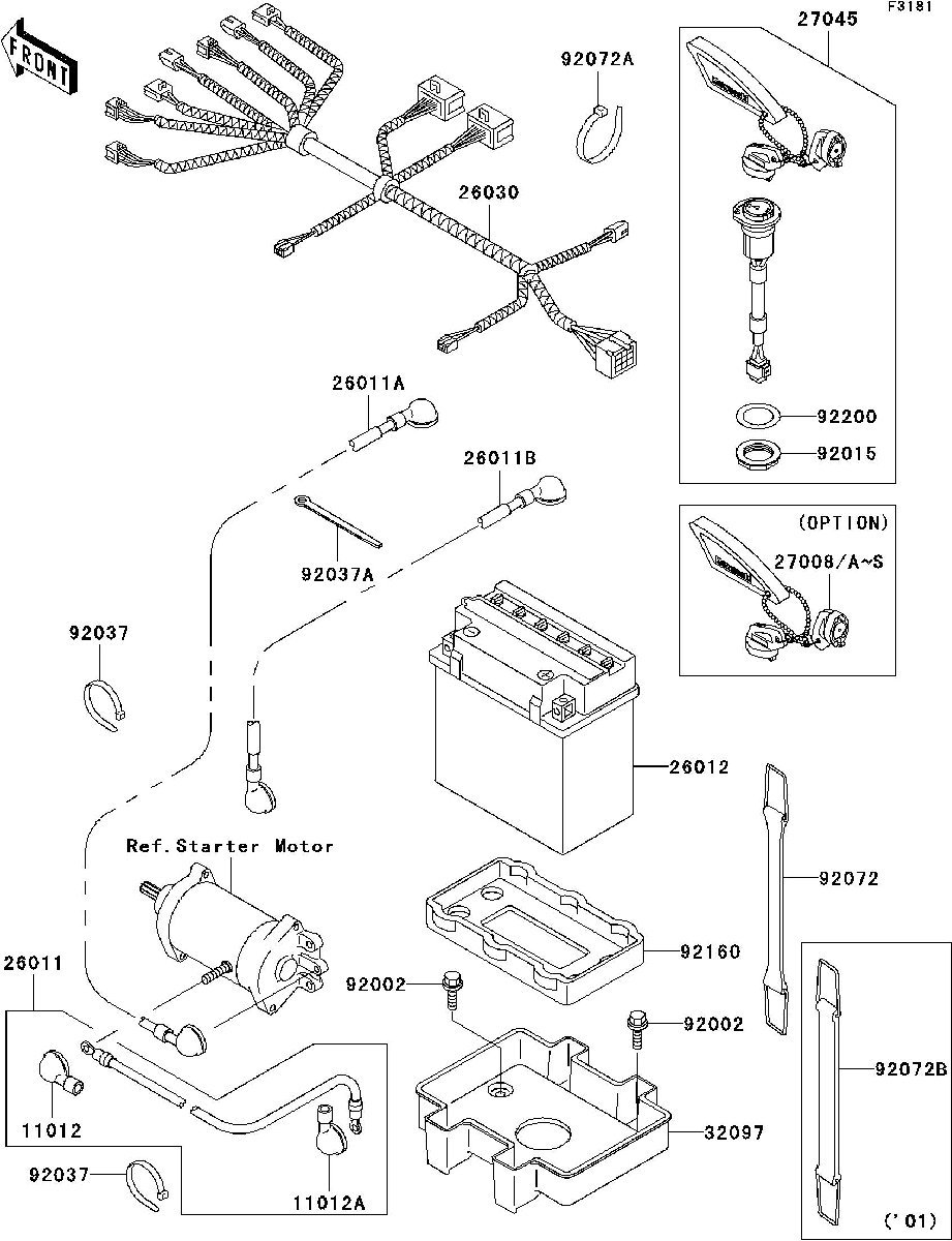 Kawasaki 900STX'01 OEM section (Electrical-Equipment) parts Used [K5050-10]_画像3