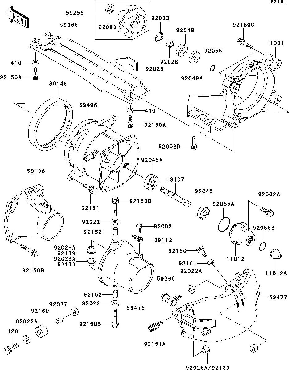 Kawasaki 900STX'01 OEM section (Jet-Pump) parts Used [K5050-28]_画像3