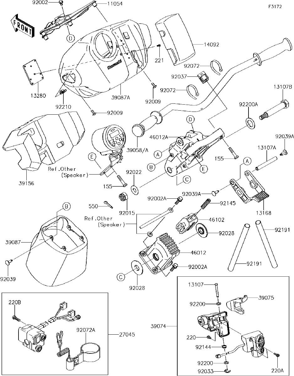 Kawasaki ULTRA310LX'16 OEM section (Handlebar) parts Used [K6838-20]_画像3