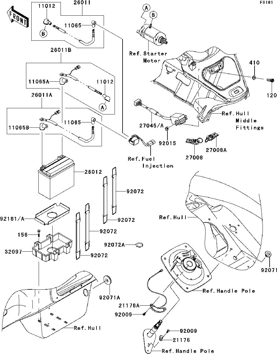 Kawasaki ULTRA300LX'11 OEM section (Electrical-Equipment) parts Used [K3327-09]_画像3