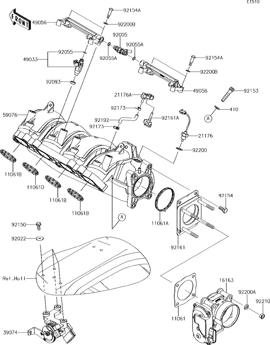 Kawasaki ULTRA310LX'16 OEM section (Throttle) parts Used [K6838-49]_画像3