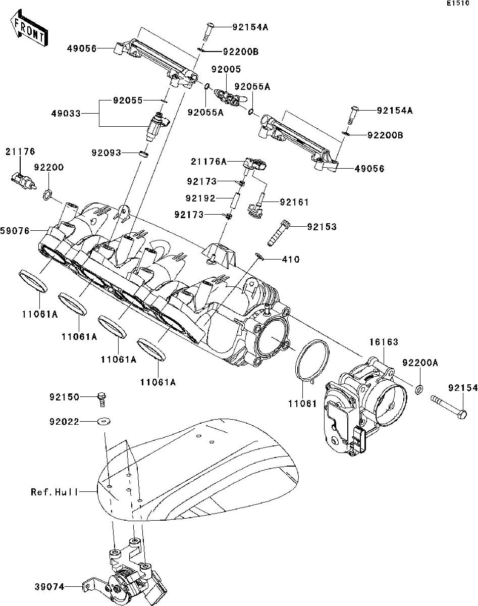 Kawasaki ULTRA300LX'11 OEM section (Throttle) parts Used [K3327-59]_画像3