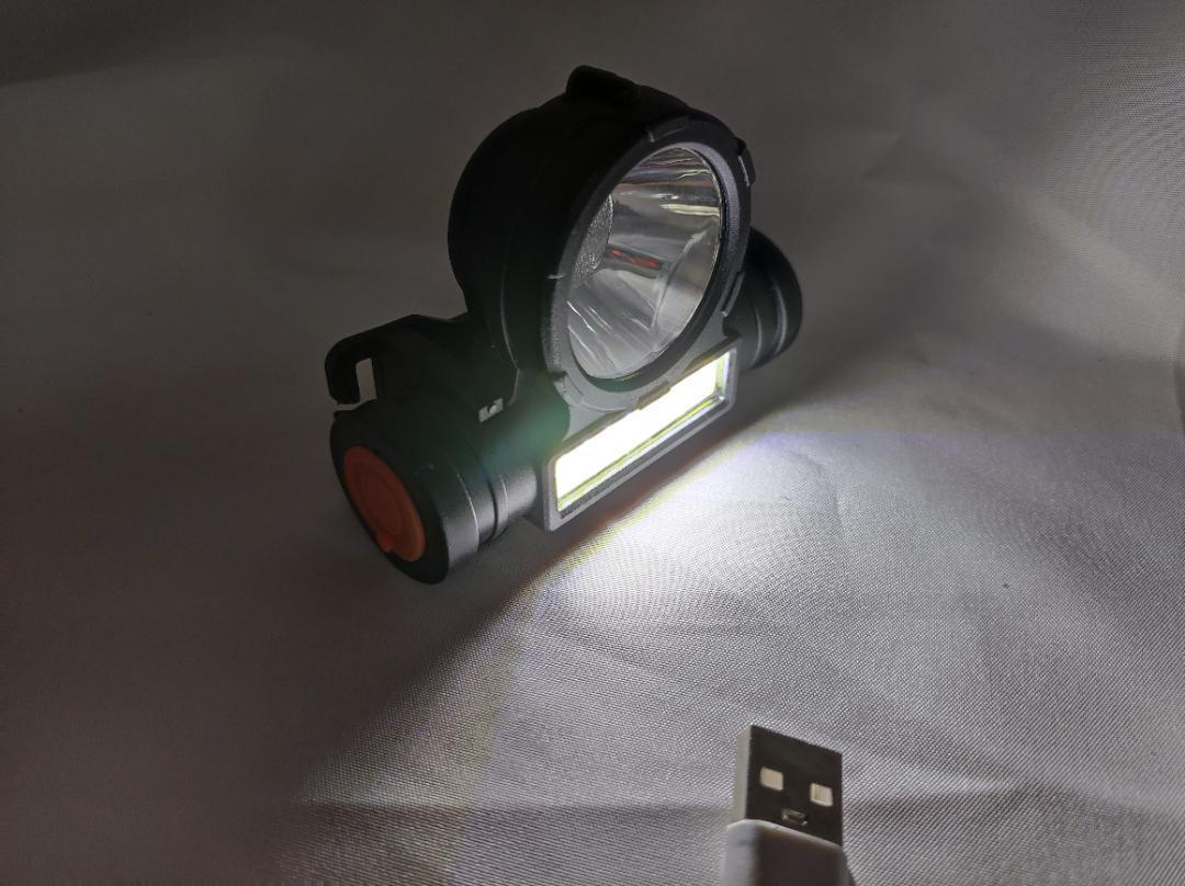 受賞店 ヘッドライト 充電式USB LEDデュアル光源 高輝度 HR-2
