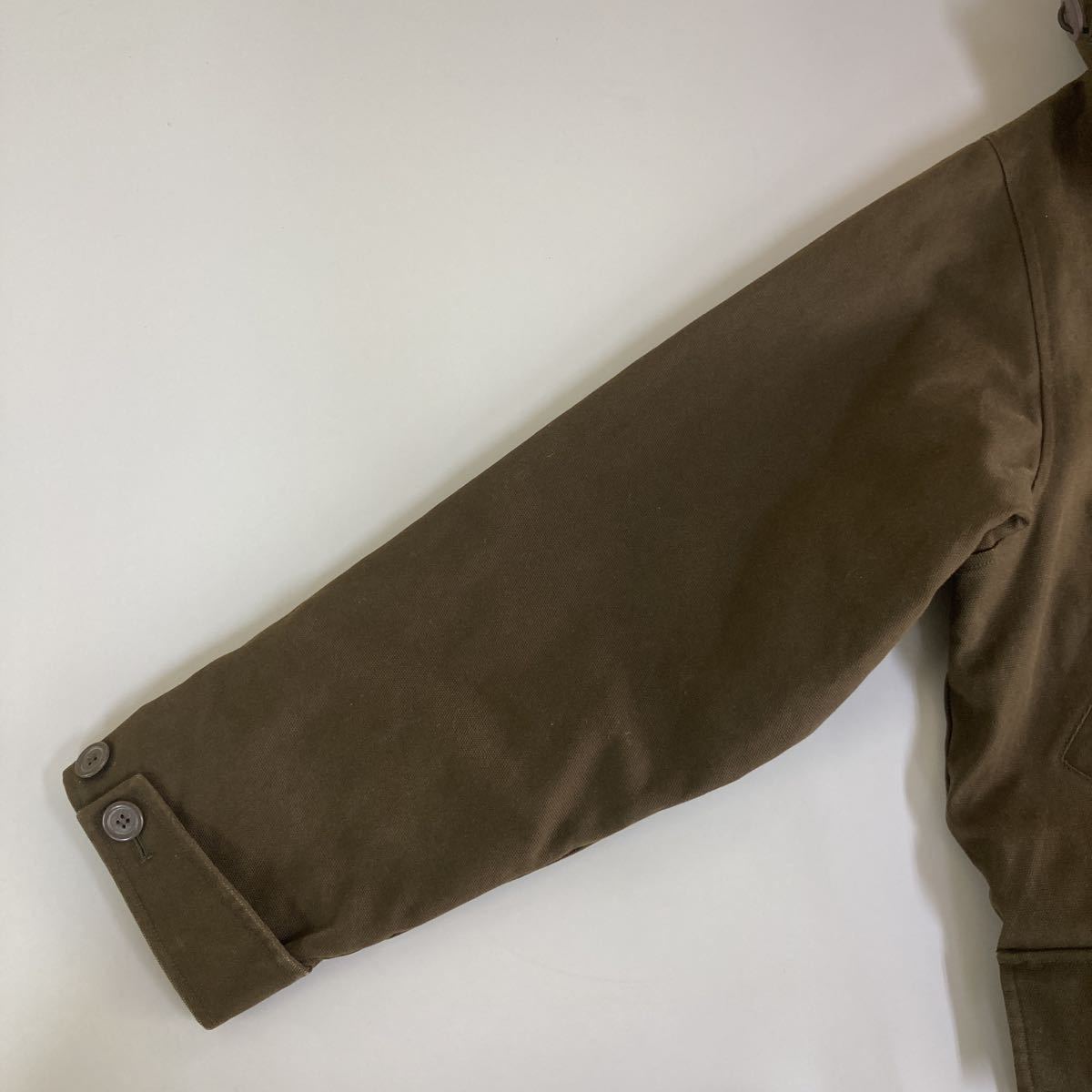 [BRITISH KHAKI Mod's Coat military ] khaki men's M size with a hood outer long sleeve old clothes [C6-3③]0118