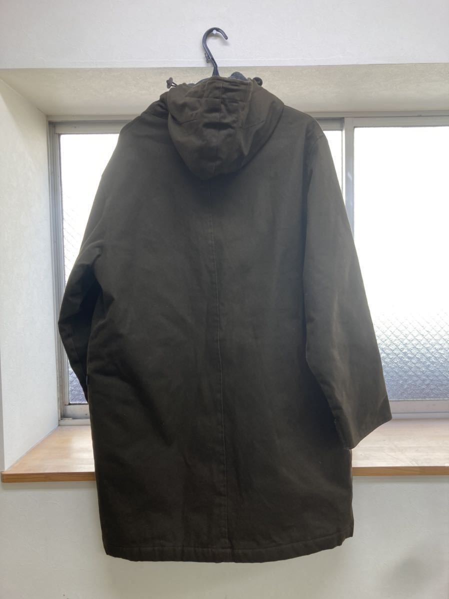 [BRITISH KHAKI Mod's Coat military ] khaki men's M size with a hood outer long sleeve old clothes [C6-3③]0118