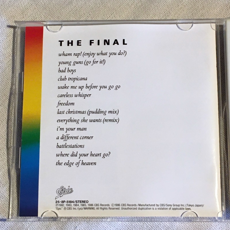 WHAM！「THE FINAL」 ＊ワム！解散時に、イギリスで編集されたベスト盤　＊「Last Christmas」や「ウキウキ wake me up」など収録_画像4