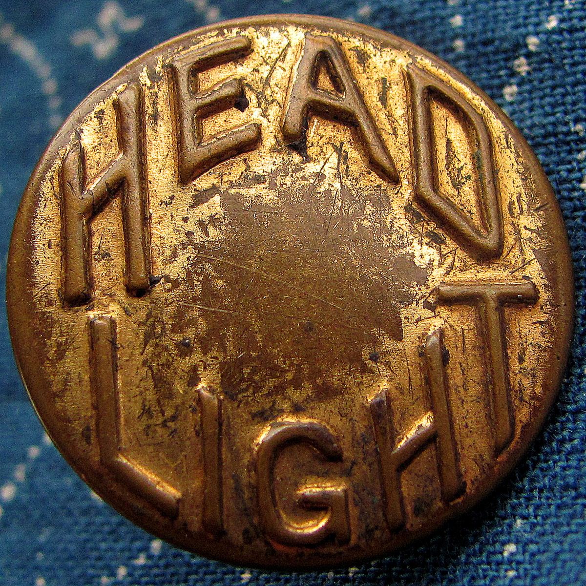 [ change button ]HEAD LIGHT 1910 period the first head Vintage coverall for old clothes head light 2 ( Work wear overall headlight