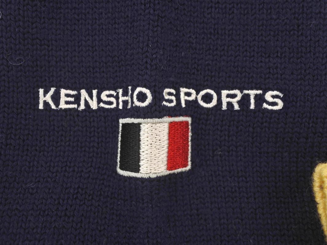 KENSHO ABE ケンショウアベ ウール100% ライナー付 ニット セーター size5/紺ｘアイボリー ◇■ ☆ dad1 メンズ_画像10