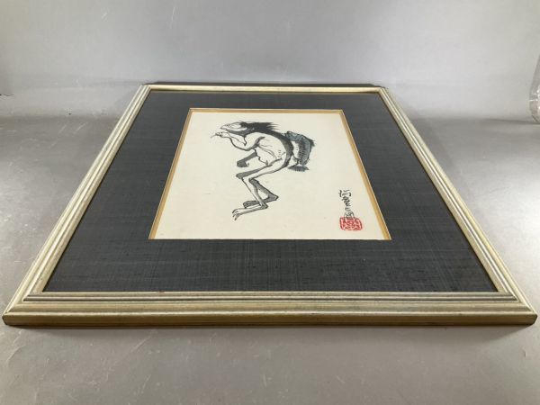 Yahoo!オークション - 真作保証 水墨・日本画 本庄基晃 「河童之 Yahoo!オークション - 真作保証 水墨・日本画 本庄基晃 「河童之