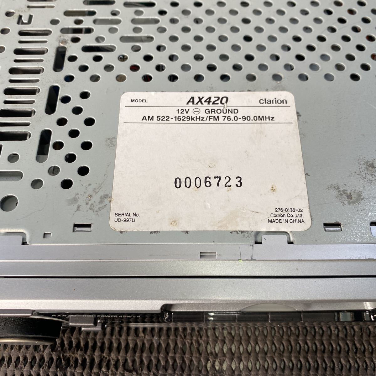 Clarion tape deck AX420 operation not yet verification Junk 