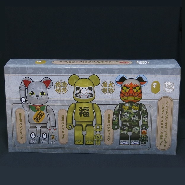 送料無料 NEW YEAR BE@RBRICK BAPE 招き猫 銀メッキ／達磨 金メッキ