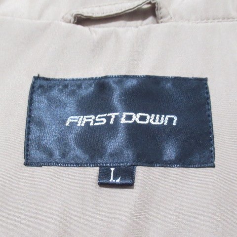 OM1◆ファーストダウン メンズ ブルゾン ジャンパー ベージュ L 裏地メッシュ ジップアップ ジャケット アウター FIRST DOWN_画像6