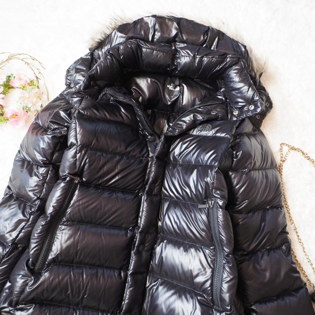 定価5万!ノースフェイス THE NORTH FACE エクスプローラーヌプシ ダウンコート ロングコート 黒 ブラック レディース L ゴールドウィン_画像2