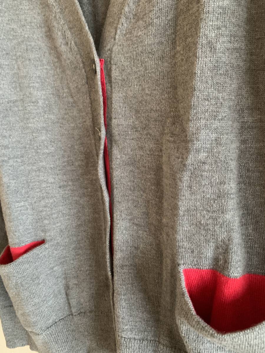 ^ several times use beautiful goods GAP wool . cardigan M gray with pocket knitted Gap laundry ending anonymity shipping ]