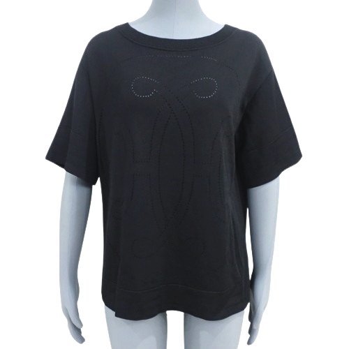 美品‼️ エルメス ワンピース Tシャツ シャツ生地 黒 ブラック 34