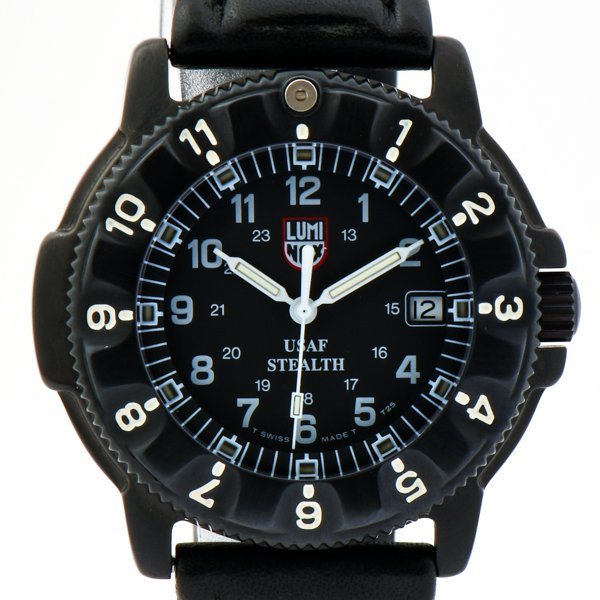 LUMINOX ルミノックス 3400 SERIES USAF STEALTH ナイトホーク F-117 デイト クォーツ ブラック文字盤 メンズ腕時計 #31312_画像1