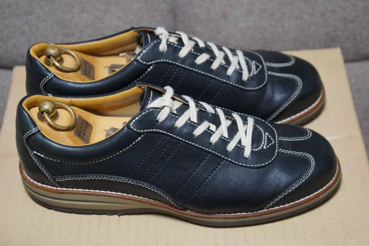 REGAL Walker リーガルウォーカー レザースニーカー W395 黒 25 REGAL Walker リーガルウォーカー レザースニーカー W395 黒 25