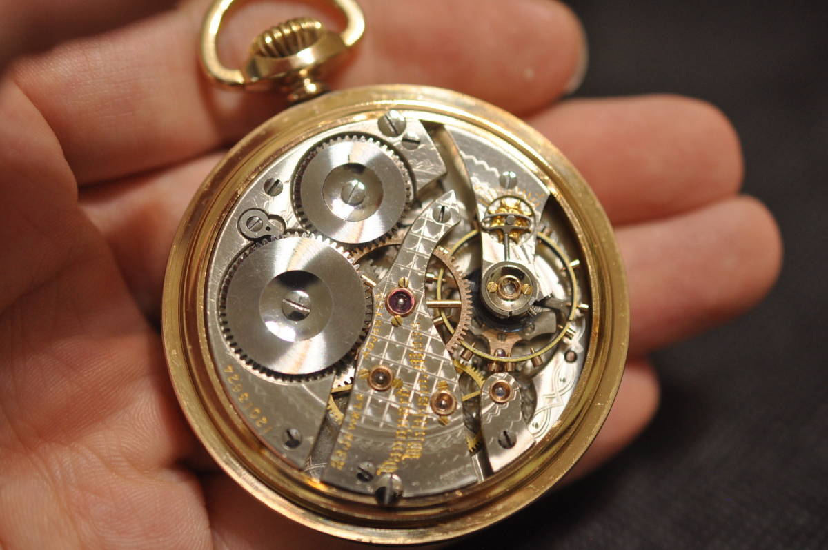 【ダイヤ受石 23石】Waltham 鉄道懐中時計 Vanguard 懐中時計 アンティーク 手巻き 機械式 1902年の画像3