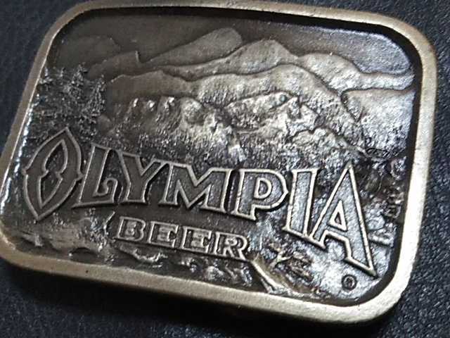 ベルト バックル OLYMPIA BEER オリンピアビール インディアナメタルクラフト ヴィンテージ感☆ ワシントン州 タムウォーター 酒 醸造所 _画像3