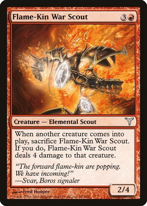MTG ■赤/英語版■ 《炎の血族の戦場偵察兵/Flame-Kin War Scout》★FOIL★ ディセンション DIS_画像1