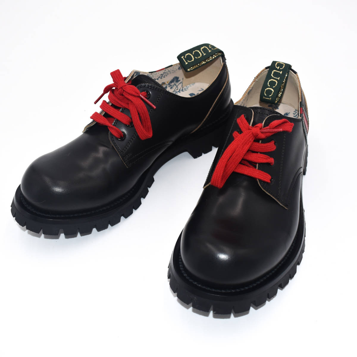 Gucci グッチ547668 ウェブ レースアップ プレーントゥ シューズ Gucci グッチ547668 ウェブ レースアップ プレーントゥ シューズ