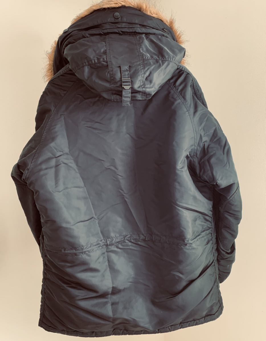 【送料無料】ALPHA INDUSTRIES N-3B アルファインダストリーズ　フライトジャケット 【サイズXL】身長175〜185cm アルファ　ブラック_画像2