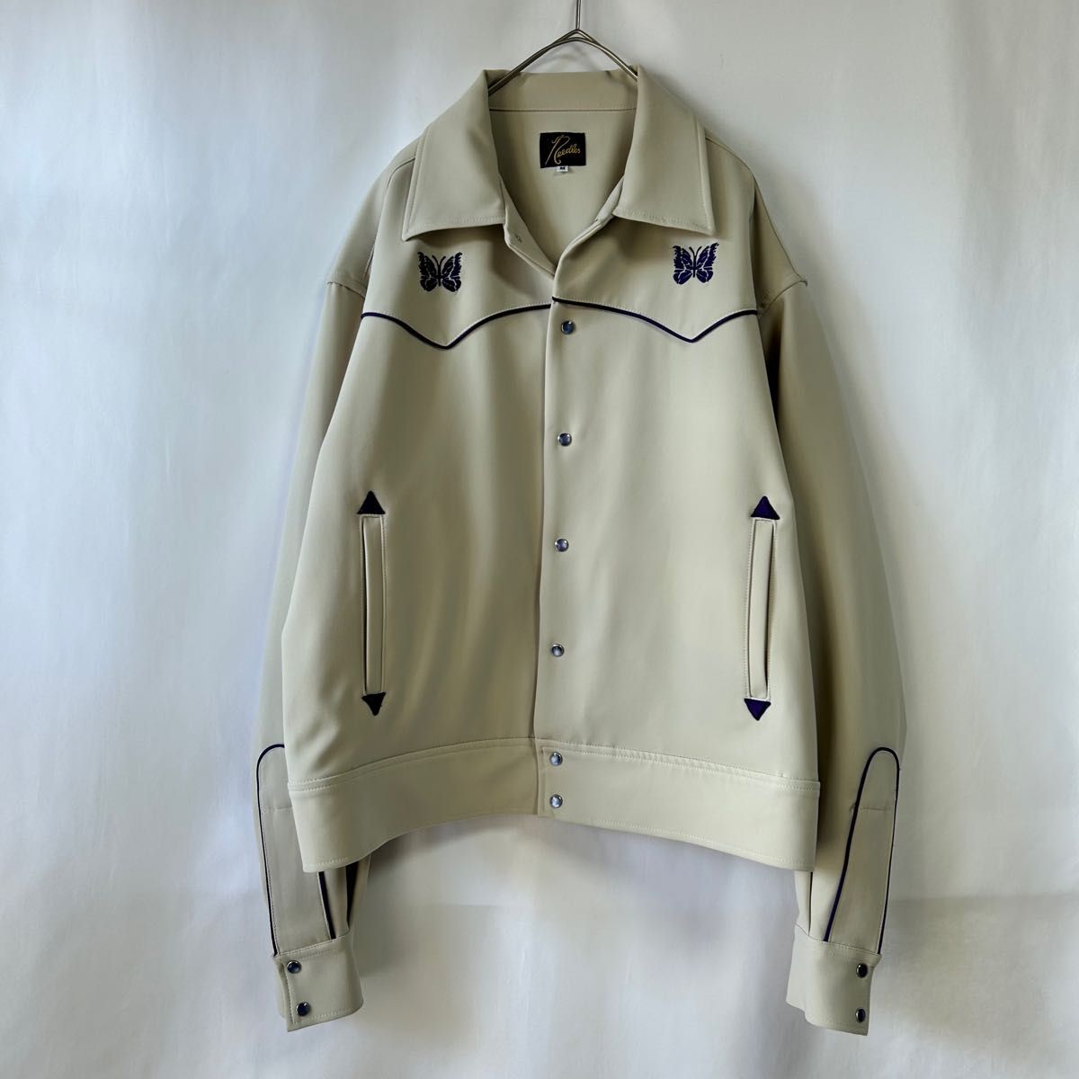 レア　needles ニードルス COWBOY JACKET カウボーイジャケット ベージュ　刺繍ロゴ　完売品　コムドット着用