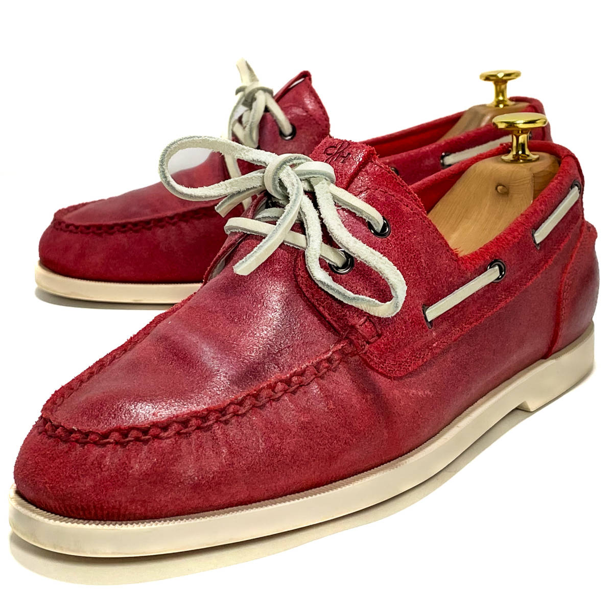 即決 COLE HAAN コールハーン デッキシューズ レッド 赤 メンズ 本革