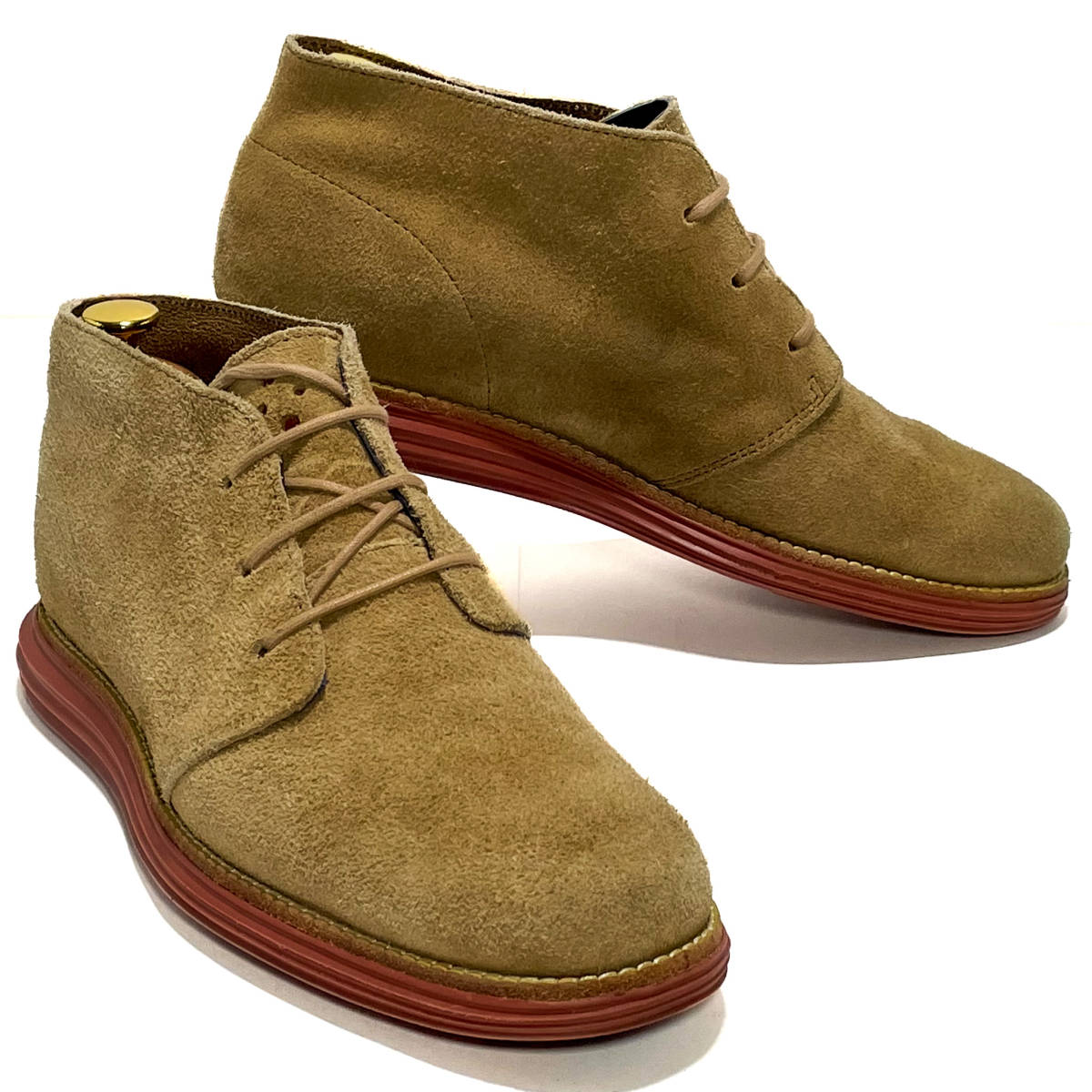 即決 COLE HAAN コールハーン チャッカブーツ デザートブーツ ブラウン 茶色 本革 スエードレザー 革靴 26cm ルナグランド C1323