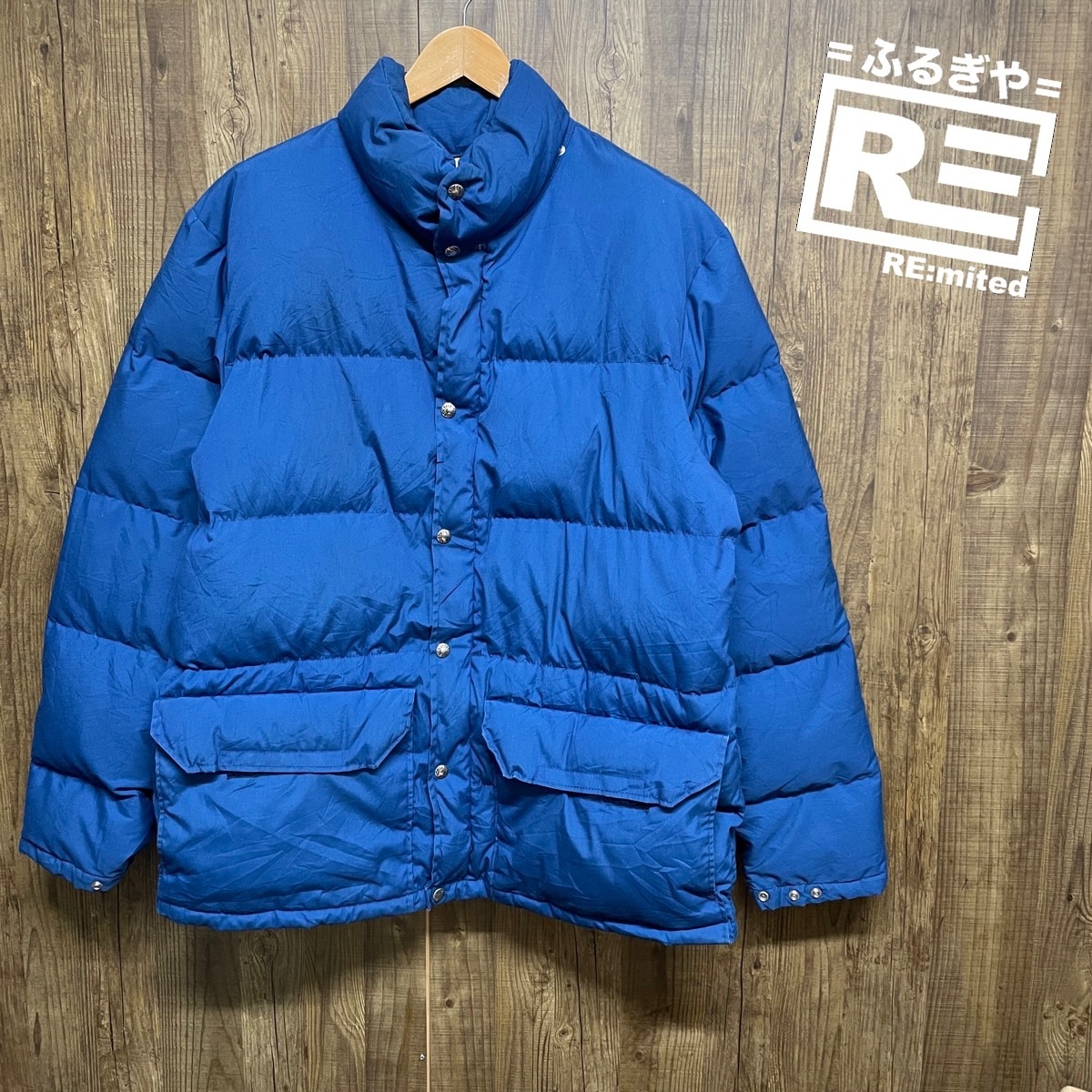 THE NORTH FACE ノースフェイス ダウンジャケット ジャンパー 茶タグ USA製 メンズ L ブルー アウトドア ヴィンテージ