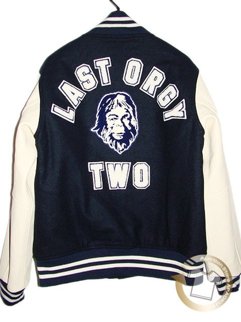 100□HUMAN MADE×UNDERCOVER LAST ORGY VARSITY JACKET ネイビー S