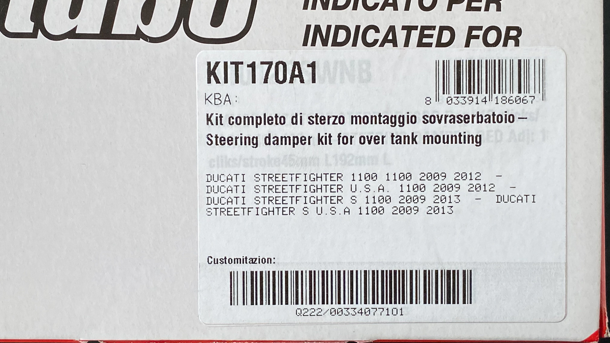 bitubo ステアリングダンパーキット レッド DUCATI STREETFIGHTER 1100/S ビチューボ ストリートファイター_画像3
