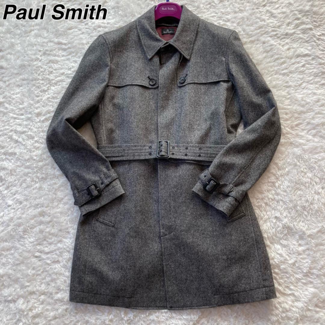 ★美品★ ポールスミス Paul Smith 紳士の装いトレンチコート ウール ライナー付き グレー サイズL_画像1