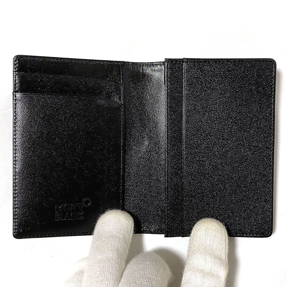 モンブラン 名刺入れ 7167 レザー ブラック 未使用 MONT BLANC-
