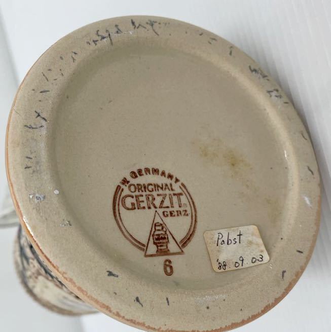(1212s5)ドイツ製 ビールピッチャー ビアジョッキ ビールジョッキ ORIGINAL GERZIT GERZ ゲルツ 6 陶器 蓋付きの画像9