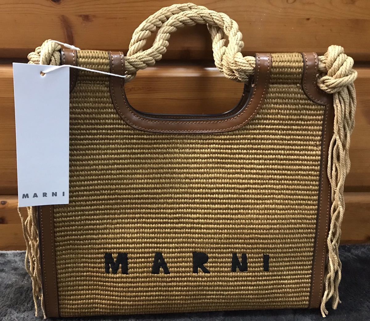 MARNI バーラップ バーチカルショッピングバッグ ロープハンドル カゴ