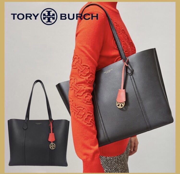 TORY BURCH トリーバーチ レディース 53245 ペリー トリプルコンパートメント トートバッグ 黒 ブラック 新品未使用  