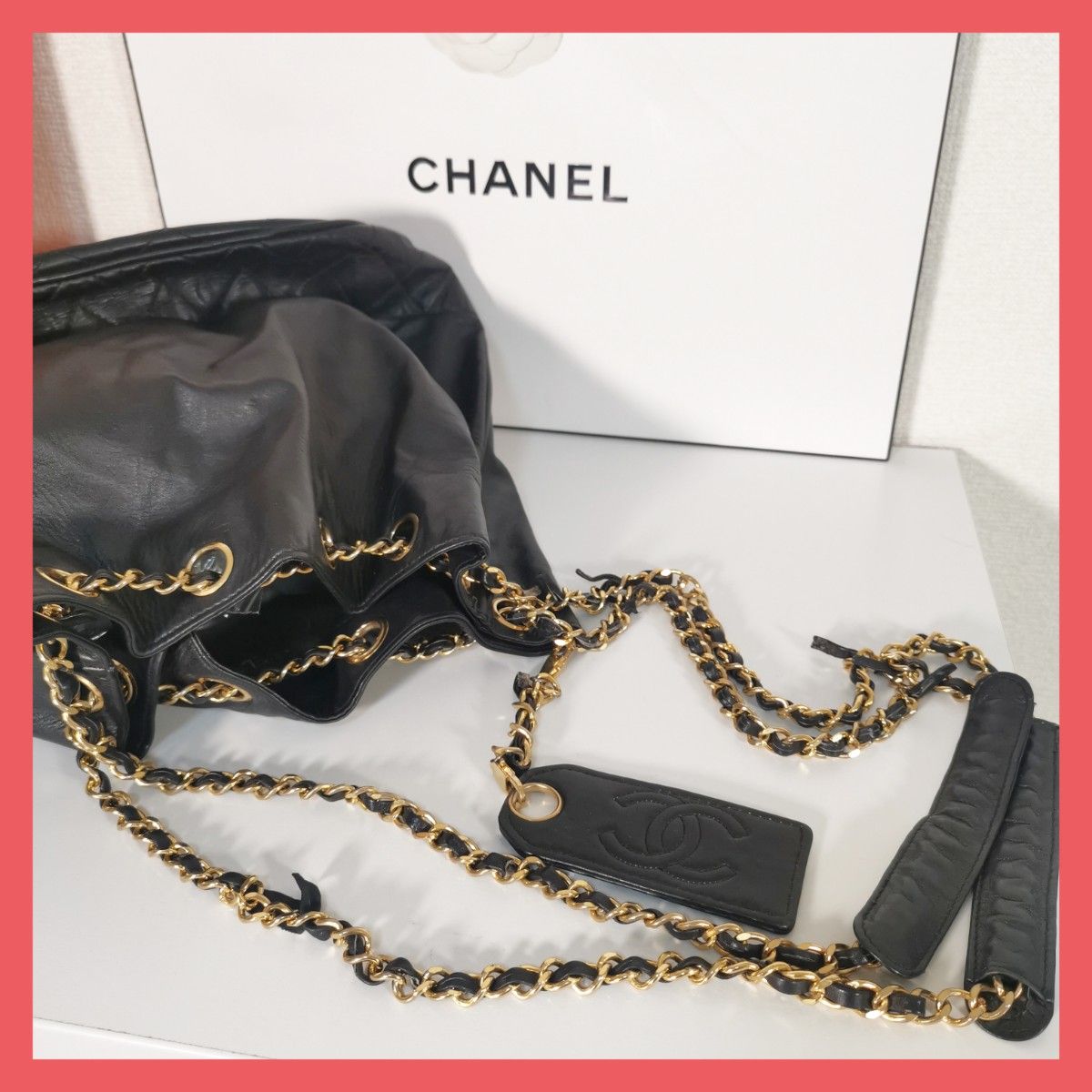 レア品】シャネルCHANEL チェーンショルダーバッグ 肩掛けトートバッグ