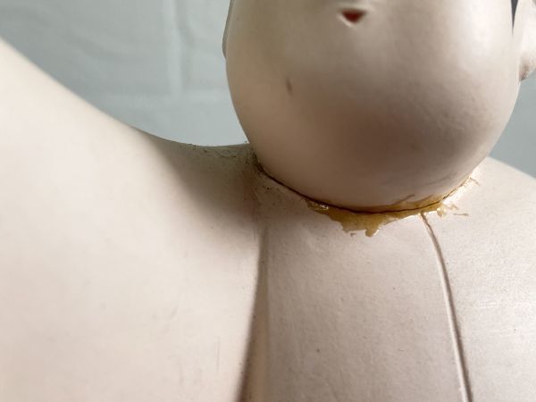 時代物 日本人形 清水人形 烏帽子 装束人形 15cm 人形師 高橋毅孖 陶器の人形 和装 礼服 作家物”毅孖” 修理跡あり 昭和レトロ 長期保管品_修理跡があります