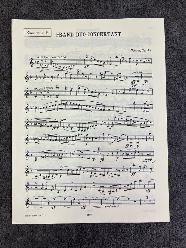 ウェーバー/Weber 協奏的大二重奏曲 Op.48 変ホ長調 クラリネット/ヴァイオリン Grand Duo Concertant_画像2
