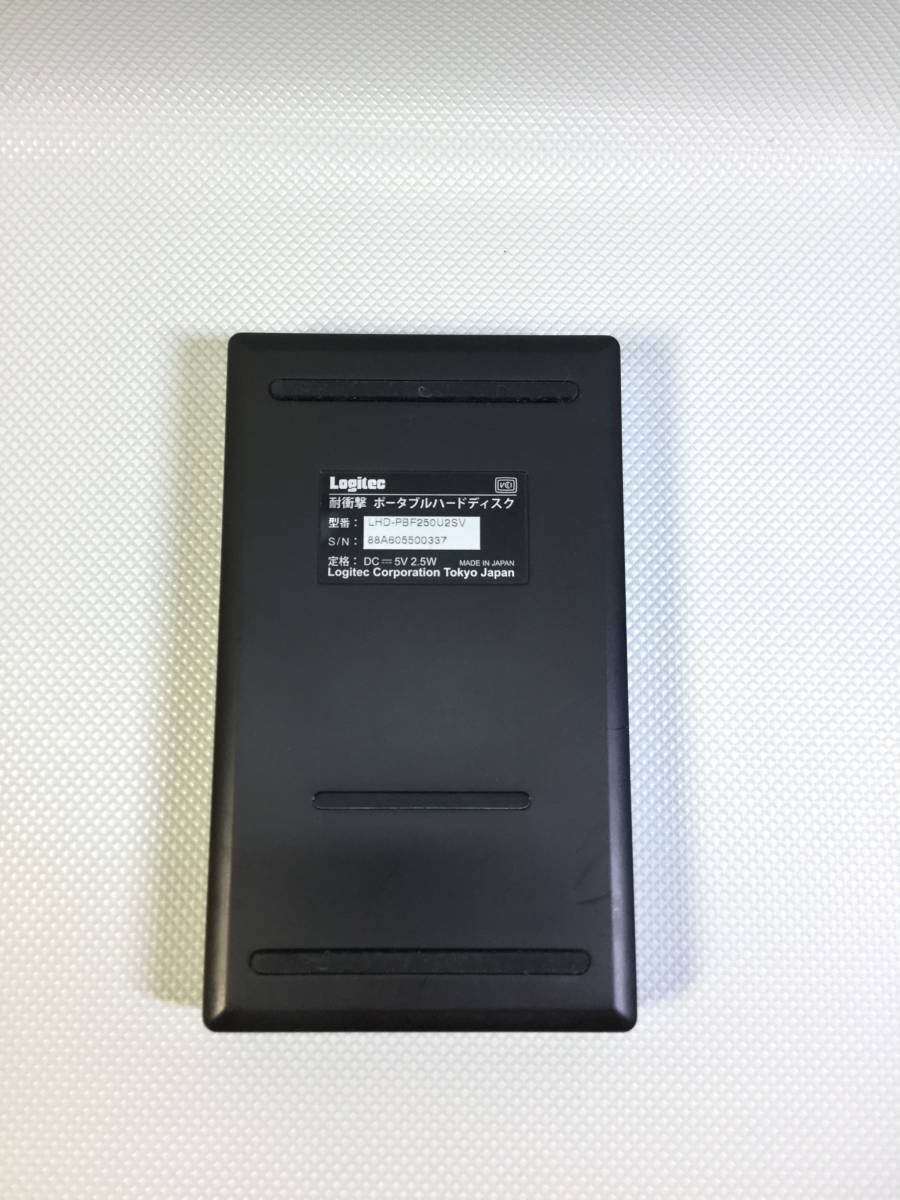 S226*Logitec/ Logitec / portable HDD/ attached outside hard disk /LHD-PBF250U2SV/250GB/USB/ case attaching .[ format settled ]