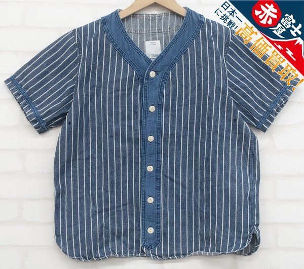 6T9916/visvim 16ss DUGOUT SHIRT S/S (INDIGO STRIPE) 0116105011020 ダウアウトシャツ_1