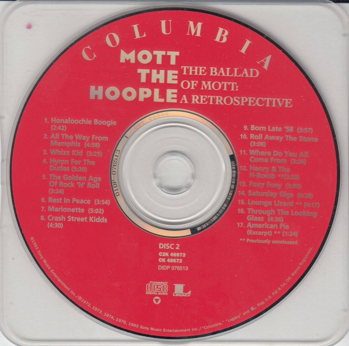 輸 Mott The Hoople モット・ザ・フープル The Ballad Of Mott: A Retrospective 2CD◆規格番号■C2K-46973◆送料無料■即決●交渉有_画像4
