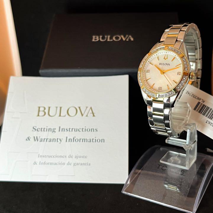 【高貴】BULOVA/ブローバ/レディース腕時計/お洒落/展示品特価/高級/プレゼントに/女性用/クオーツ/シルバー.ゴールド色/ウオッチ/激レア