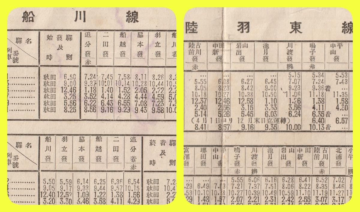 【天】昭和初期の懐かしい　東北の携帯時刻表　昭和2年　戦前　蒸気機関車全盛期_画像5