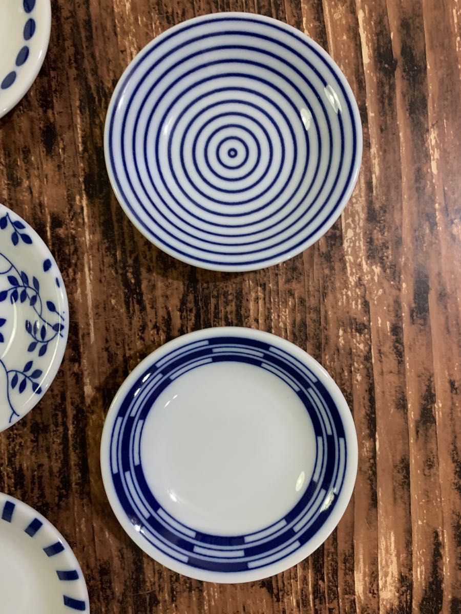 小皿5枚 青×白 10cm 日本製 和食器 醤油皿 美濃焼オシャレ|PayPayフリマ
